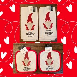 Valentine’s Day Gnome Kitchen Towels & Valentine’s Day Gnome Pot Holders Set